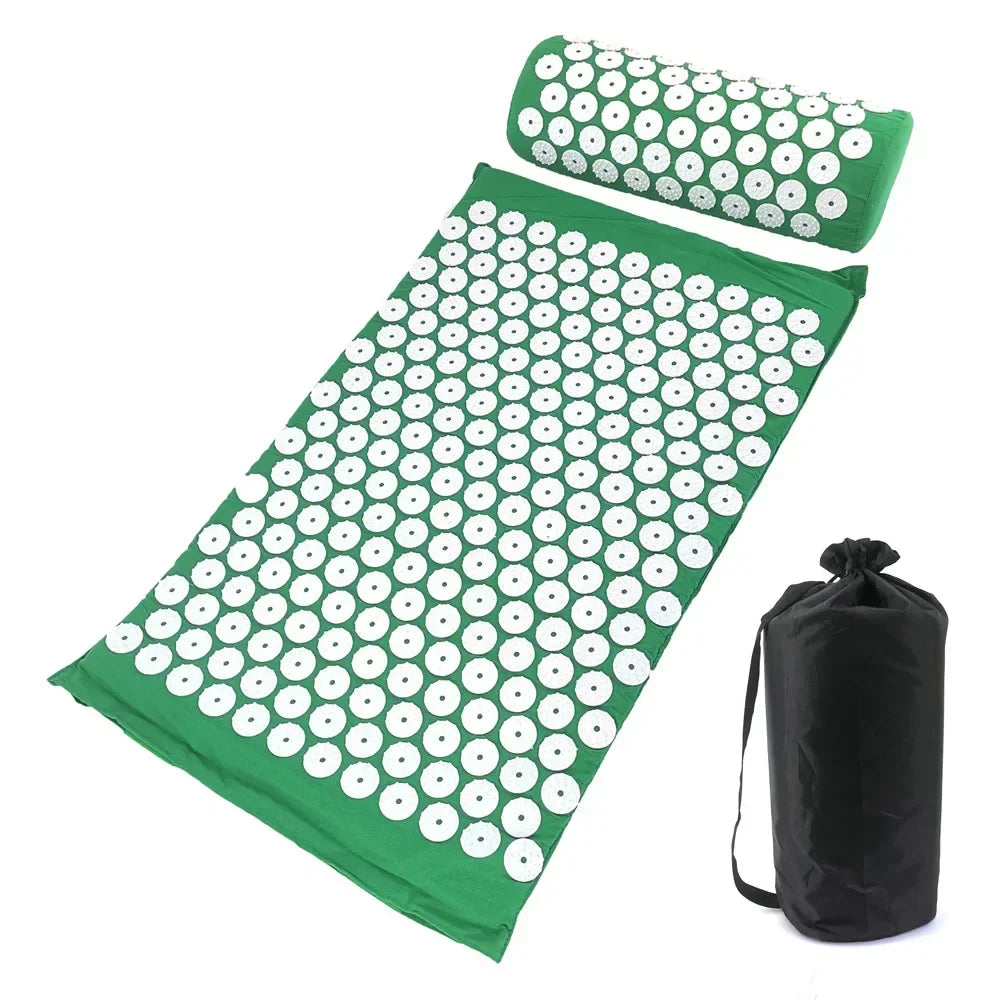 Tapis d'acupression Yozena coloris Jade avec coussin et sac